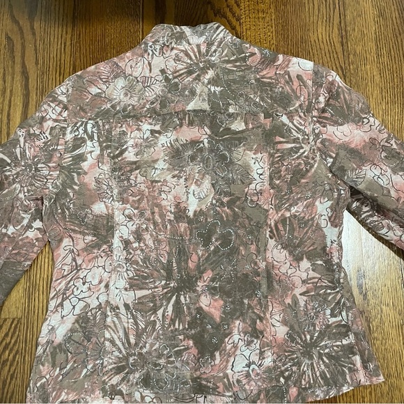 **4/$12** Ruby Rd. Sheer Lightweight Shirt Jacket Size 8 Sparkle - Picture 7 of 9
